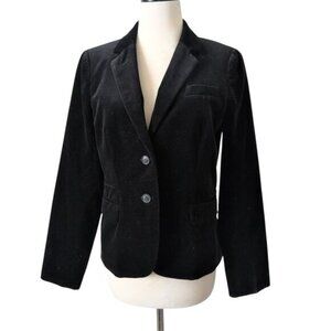 J.Crew Women's Schoolboy Blazer Black Velvet Suit Jacket Size 8 Career Corporate